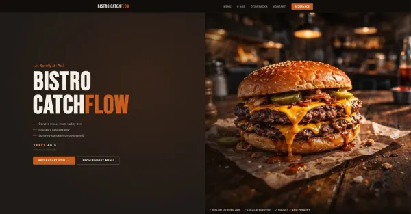 Ukázkový web pro restauraci a bistro