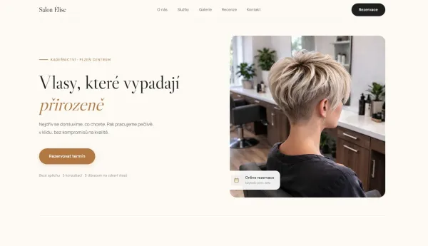 Ukázkový web pro kadeřnictví