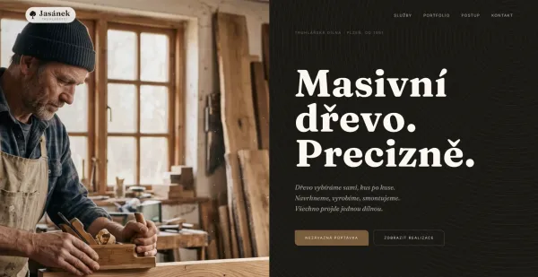 Ukázkový web pro truhláře